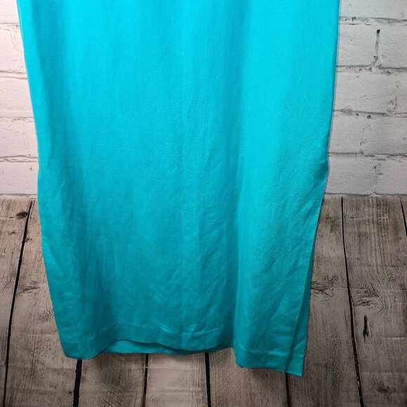 JESSICA HOWARD LINEN BLEND BRIGHT BLUE SLEEVELESS MAXI DRESS WOMENS SIZE 12 - Picture 2 of 6